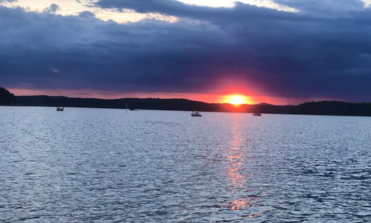 Sunset on Lake Allatoona is pure magic!  As the LATIS door says - TDS "This Doesn't Suck!"