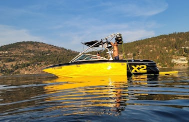 Surf boat for rent on Lake Okanagan
