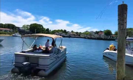 Full Day Rental | 22' Aqua Patio Pontoon Boat in Hyannis Harbor, Massachusetts - Cape Cod