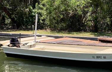 16' Landau Jon Boat with new 4 stroke Tohatsu has Manatee guard and holds up to 8 People.