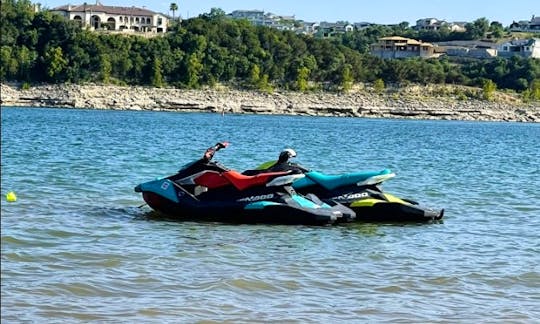 Two Jet Skis are Better Than One! Rent Sea Doo Spark Jet Ski from  Lago Vista, Texas