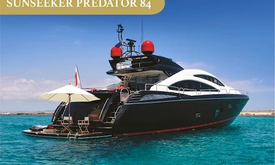 Sunseeker Predator 84 Power Mega Yacht Rental in Eivissa, Illes Balears