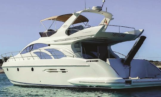 Charter the ''Ten Life'' Azimut 50 fly Bridge Motor Yacht in Ibiza