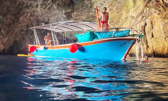 Gringo Boat inside the Blue Cave - Montenegro