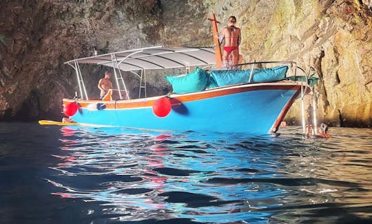 Gringo Boat inside the Blue Cave - Montenegro