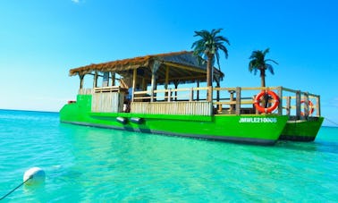 ¡Un día de fiesta a bordo del catamarán Tiki de 50 pies en Jamaica! 90 USD por persona