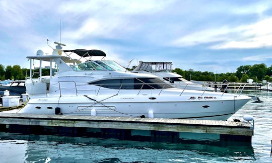 Spacious 12 guest 48’ w/swim platform Cruisers Motor Yacht for rent at 31st Harbor