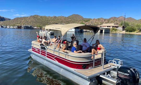 Sun Tracker Party Barge XP3 Pontoon for rent on Saguaro Lake