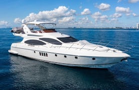 Luxurious Azimut Flybridge 68ft Motor Yacht Charter in Miami Beach