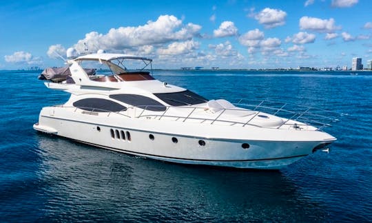 Luxurious Azimut Flybridge 68ft Motor Yacht Charter in Miami Beach