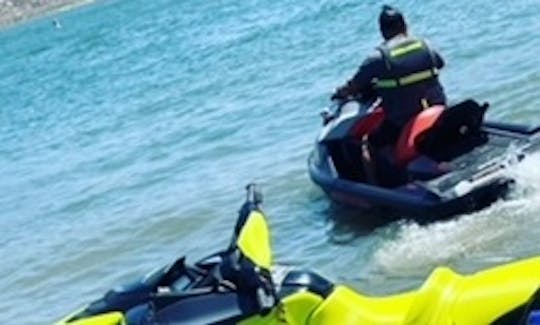 yellow seadoo has speakers-