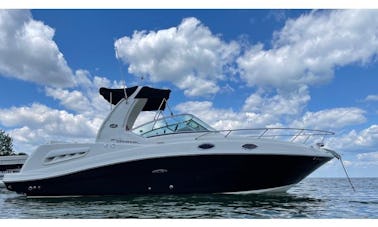 ☀️ Yate a motor SeaRay SunDancer de 28 pies navegando por Emerald Bay, ☀️ Pide un especial de junio ☀️