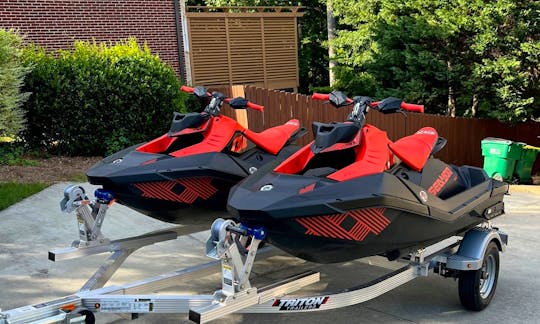 Two 2022 Sea Doo Spark Trixx 2up Jet Skis w/ Bluetooth Speakers in Cumming Georgia !