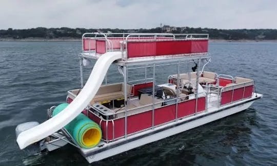 33ft Double Decker Pontoon w/Slide-19 passenger-LOUD stereo- Named Shenanigans