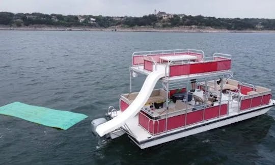 33ft Double Decker Pontoon w/Slide-19 passenger-LOUD stereo- Named Shenanigans