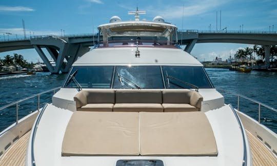 Luxury 85' Princess Yacht with Hot Tub in South Beach