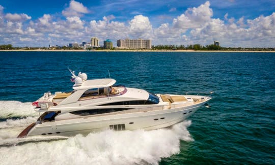 Luxury 85' Princess Yacht with Hot Tub in South Beach