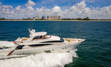 Luxury 85' Princess Yacht with Hot Tub in South Beach