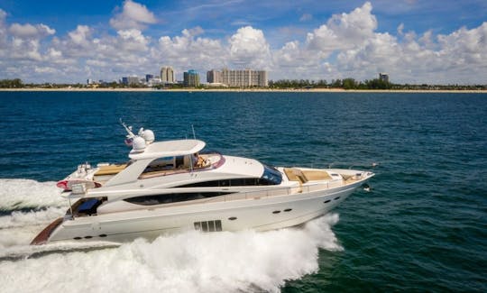 Luxury 85' Princess Yacht with Hot Tub in South Beach