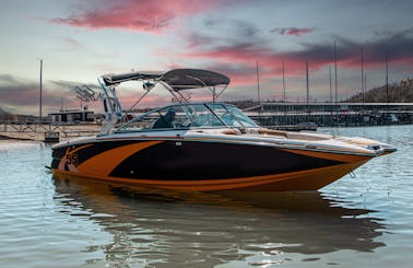 MasterCraft X55 WakeBoat for Rent on Lake Travis or Lake Austin with Water Mat and Surfboards