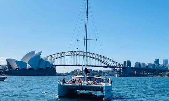 Sydney Harbour Charter on SPELLBOUND a luxury 12m Sailing Catamaran.