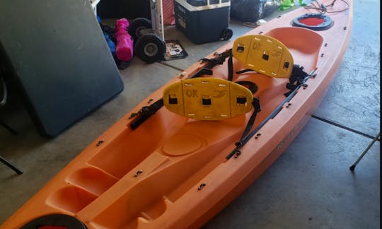 This Tandem Kayak comes with 3 storage spots for your items as well as 2 brand new Carbon Fiber Ores to make sure when your in the hot sun, you wont g