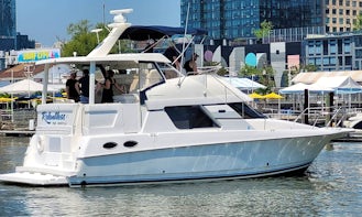 44ft Silverton Motor Yacht Rental in Liberty Landing Marina, Jersey City (Fuel Included)