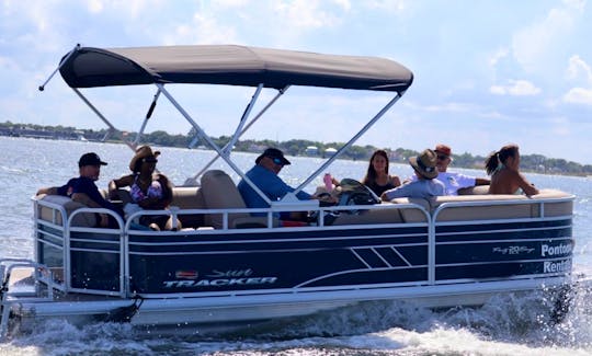 Sun Tracker Party Barge Pontoon Boat Rentals along the beautiful  intracoastal!