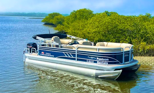 Sun Tracker Party Barge Pontoon Boat Rentals along the beautiful  intracoastal!