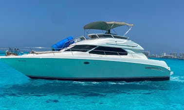 Private Sea Ray 51' Flybridge Yacht for Rent in Cancun up to 18 pax