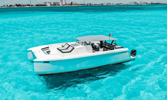 Catamarán deportivo de lujo Prestigue de 45' en alquiler en Cancún, Quintana Roo
