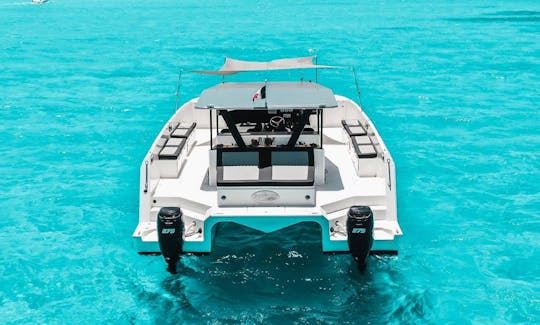 Catamarán deportivo de lujo Prestigue de 45' en alquiler en Cancún, Quintana Roo