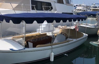 Duffy Electric boat in Marina del Rey, California