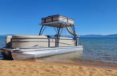 Luxury Double-Decker High Performance Tri-Toon with Slide for Rent in South Lake Tahoe, California