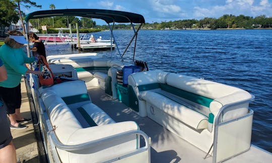 CAPTAIN INCLUDED 24' Pontoon for Island Hoping, Dolphin watching, Sunsets and more in Tarpon Springs, Florida