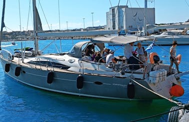 MGV TREATON / Private Luxury Full Day Trip to Dia island with Elan Impression 514 sailing boat (53 ft) from Heraklion Port, Crete, Greece