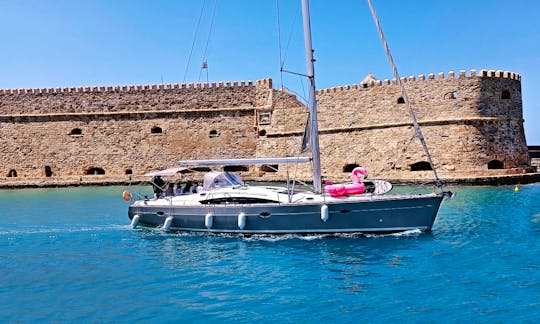 TREATON / Private Full Day Trip to Agia Pelagia Bay complex with Elan Impression 514 sailing boat (53 ft) from Heraklion Port, Crete, Greece