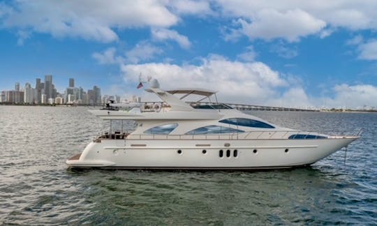 Luxury Azimut Carat 80' Motor Yacht Rental in North Miami Beach, Florida