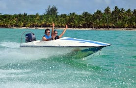 Two person speedboat for rent to tour the beautiful Punta Cana