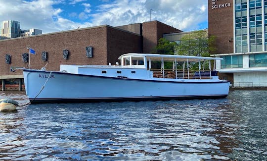 Custom 50’ Atlas Motor Yacht Rental in Quincy, Massachusetts