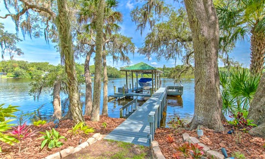 Welcome to our dock where the Sea Suite Retreat is kept ready for adventures on the Alafia and beyond.
