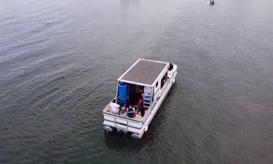 32' Classic Pontoon Party Boat Double Deck in San Diego - Water Toys Included