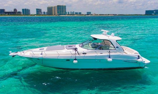 46ft Sea Ray Sundancer Motor Yacht Rental in Cancún Quintana Roo for Up To 15 Pax