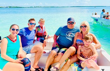 Captained, Fully Equipped Deck Boat for Snorkeling, and Sandbar, in Islamorada.