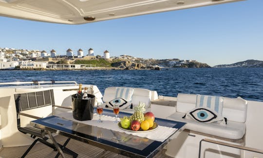 Spacious Ferreti 46 Motor Yacht available in Mykonos