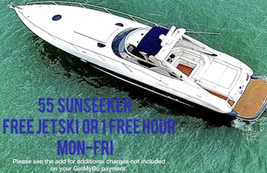 😍Beautiful Sunseeker 55 in Miami, Florida!😍 1 free hour from Monday to Friday