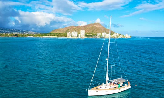 Hawaii's Best Sunset Cruise. Luxury Diamond Head Sunset Sail Elite 50' Luxury Yacht. Kids under 6 Sail Free