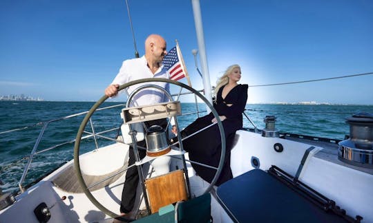 Real Sailing Experience Aboard a Classic 1980's Racer Sailboat in Miami, Florida