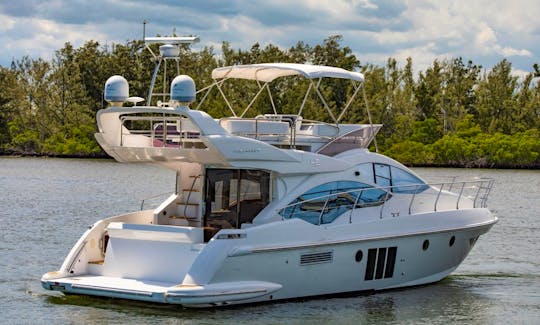 45ft Azimut Flybridge Motor Yacht Rental in North Miami Beach, Florida