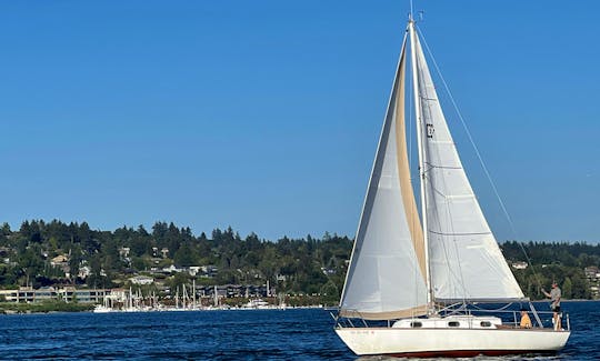 Sailing on the Columbia River aboard 27' Cape Dory Sailing Vessel